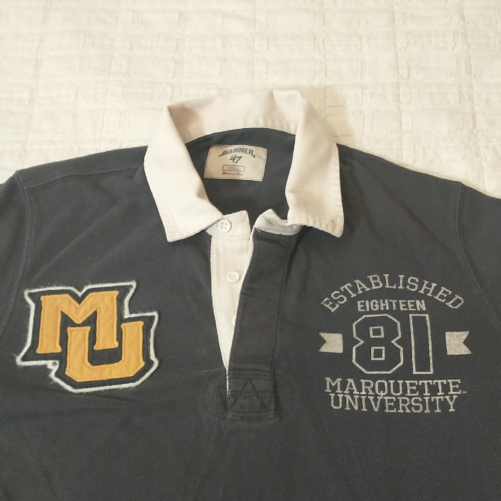 Marquette University Rugby, Blue‎ And Gold, Vintage, Preppy, Men's Size Small